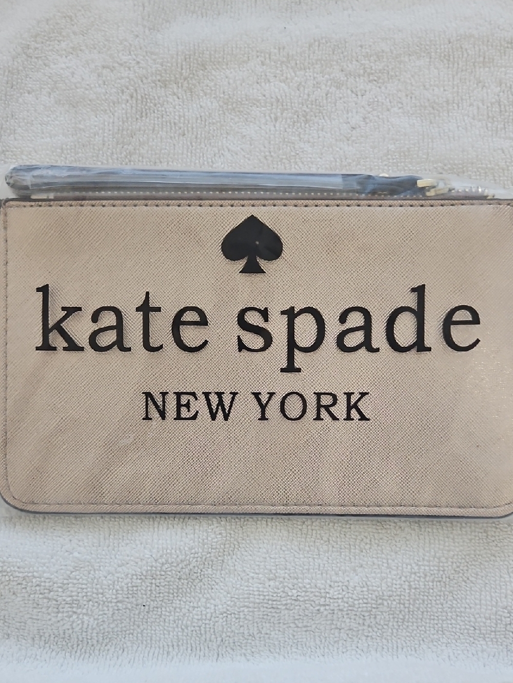 kate spade Dusty Rose & Gold Logo Zip Pouch